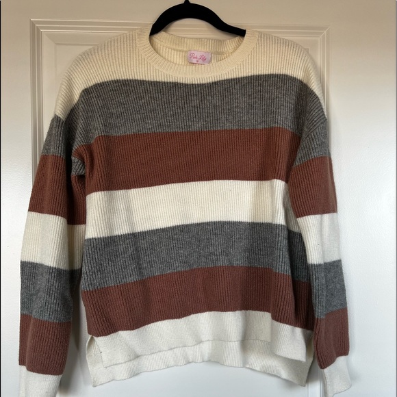 Pink Lily Sweaters - Pink Lily stripped sweater